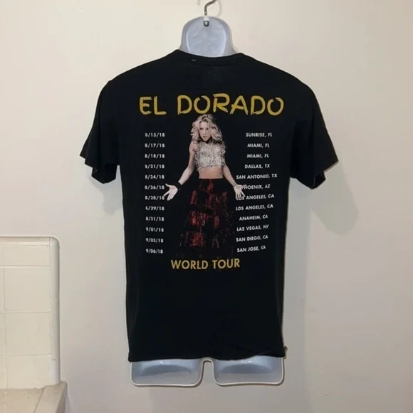 Unisex Shakira 2018 El Dorado World Tour Distressed Graphic Tee - Picture 7 of 12